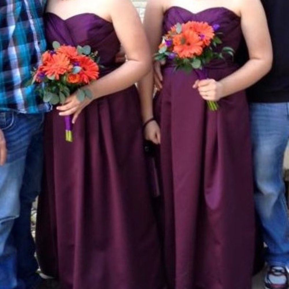 David's Bridal Plum Ball Gown - 1